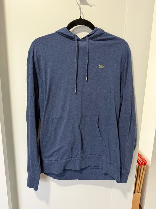 Lacoste Other - Lacoste Men's Heather Navy Pullover Hoodie with Crocodile Logo
